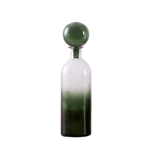 Adorno botella de vidrio verde 28cm