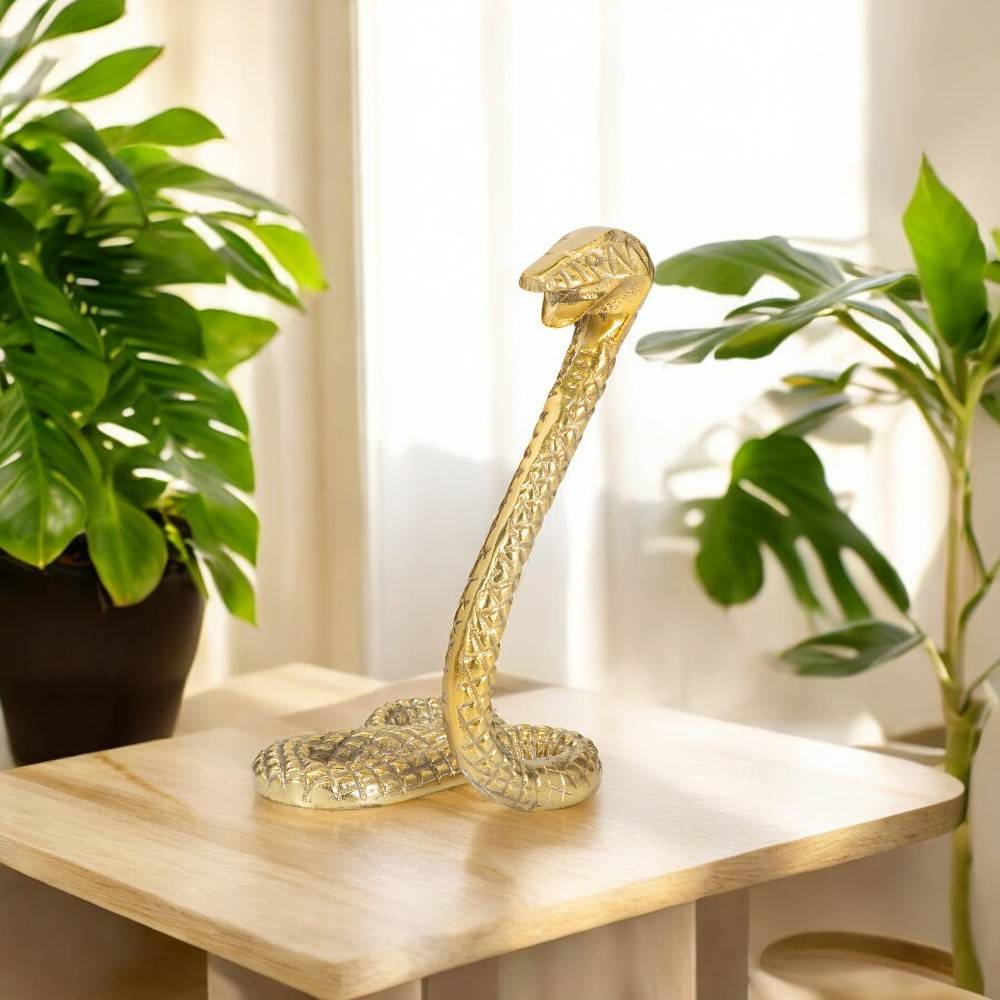 Adorno serpiente de metal dorado 25cm