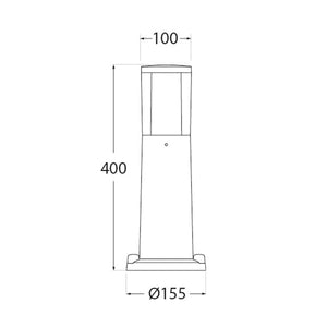 Bolardo Carlo 400 negro IP55