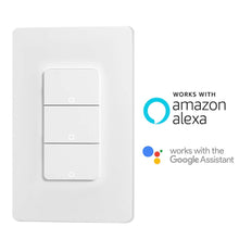 Load image into Gallery viewer, Interruptor WiFi triple blanco compatible con Alexa y Google