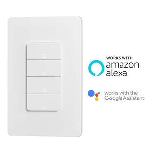 Interruptor WiFi 4 vías blanco compatible con Alexa y Google