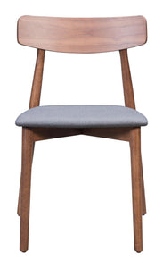 Newman Dining Chair (Set of 2) Walnut & Gray