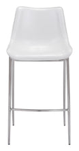 Load image into Gallery viewer, Magnus Bar Chair (Set of 2) White &amp; Silver