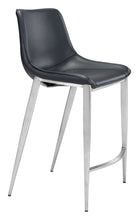Load image into Gallery viewer, Magnus Counter Chair (Set of 2) Black &amp; Silver