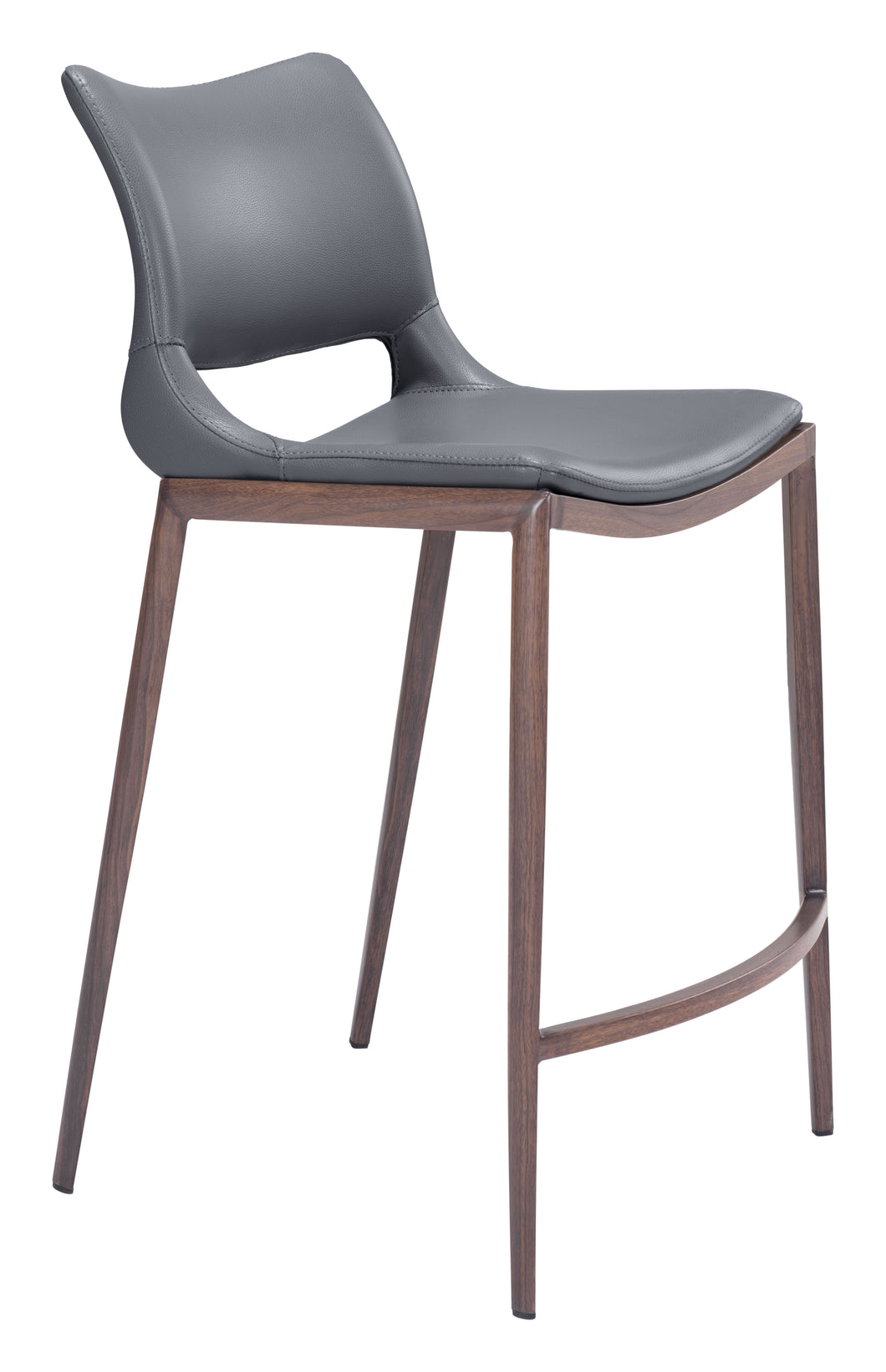 Ace Counter Chair Dark Gray & Walnut