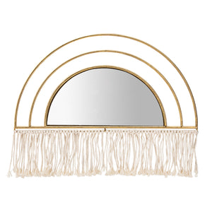 METAL/WOOD 17"H ARCHED MIRRORED WALL DECO GOLD