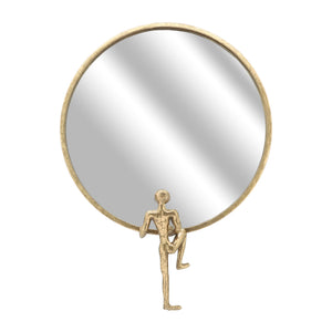 METAL 24"H MIRROR WITH MAN DECO GOLD