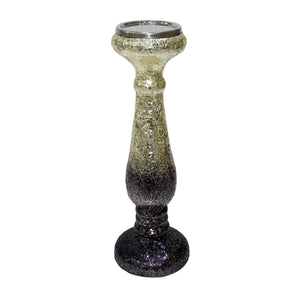 15" PLUM CRACKLED CANDLE HOLDER