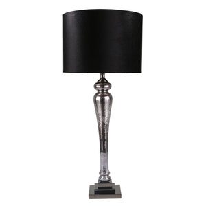 GLASS 37" PILLAR TABLE LAMP MERCURY BLACK