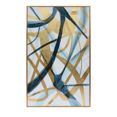 82X52 ABSTRACT HAND PAINTED OIL PAINTING BLUE - Versatile Home