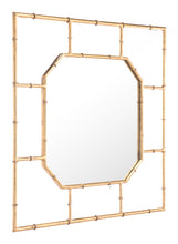 Load image into Gallery viewer, Bamboo Square Mirror Gold
