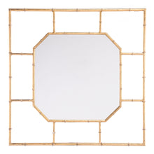 Load image into Gallery viewer, Bamboo Square Mirror Gold