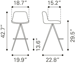 Aki Bar Chair (Set of 2) Black - Versatile Home