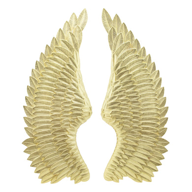 RESIN (SET OF 2) ANGEL WINGS WALL ACCENT GOLD