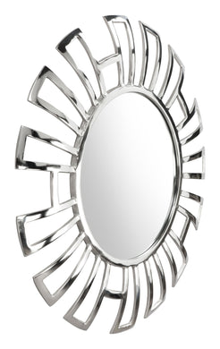 Calmar Round Mirror Aluminum - Versatile Home