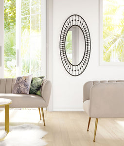 Cusp Oval Mirror Black - Versatile Home