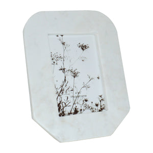 MARBLE 5X7 TAPERED PHOTO FRAME WHITE