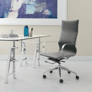 Glider High Back Office Chair Gray - Versatile Home