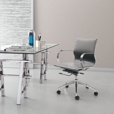 Glider Low Back Office Chair Gray - Versatile Home