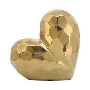 GOLD CERAMIC HEART 8" - Versatile Home