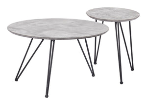Kerris Coffee Table Set Gray & Black - Versatile Home