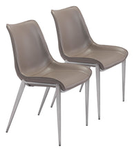 Load image into Gallery viewer, Magnus Dining Chair (Set of 2) Gray &amp; Silver - Versatile Home