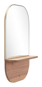 Meridian Shelf Mirror Gold & Brown - Versatile Home