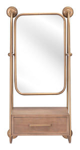 Peralta Mirror Shelf Gold - Versatile Home