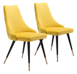 Piccolo Dining Chair (Set of 2) Yellow - Versatile Home