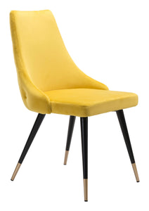 Piccolo Dining Chair (Set of 2) Yellow - Versatile Home
