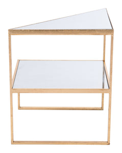 Planes Side Table Gold & Mirror - Versatile Home