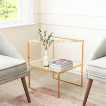 Load image into Gallery viewer, Planes Side Table Gold &amp; Mirror - Versatile Home