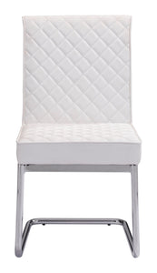 Quilt Armless Dining Chair (Set of 2) White - Versatile Home