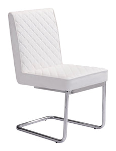 Quilt Armless Dining Chair (Set of 2) White - Versatile Home