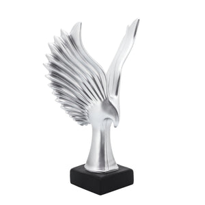RESIN 14"H EAGLE TABLE ACCENT SILVER - Versatile Home