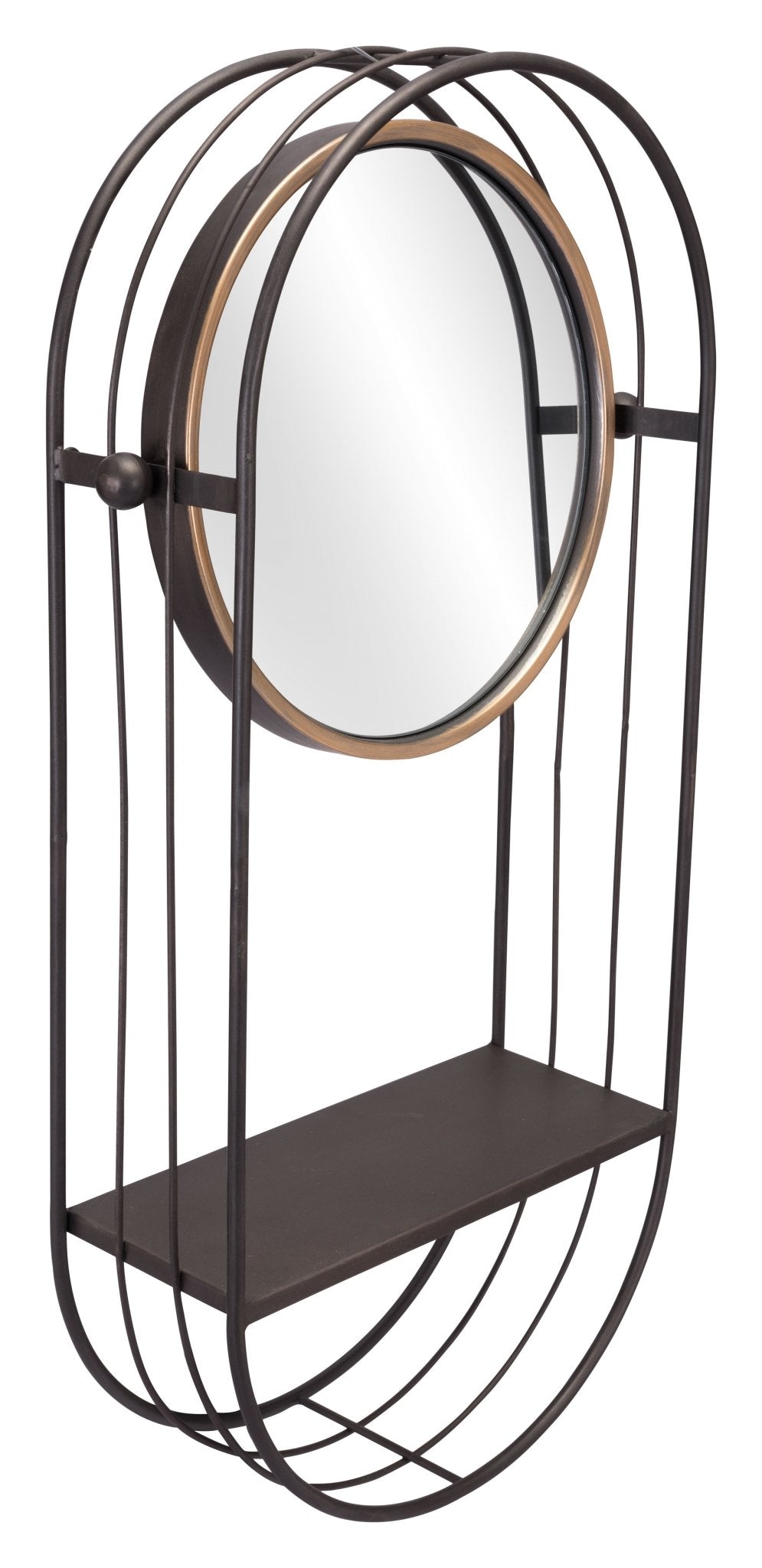 Saroni Mirror Shelf Gray - Versatile Home