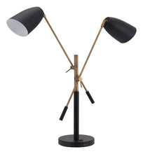 Load image into Gallery viewer, Tanner Table Lamp Matte Black &amp; Brass - Versatile Home