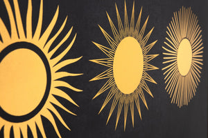 Three Suns Canvas Wall Art Gold & Black - Versatile Home