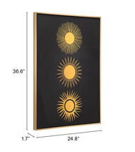 Load image into Gallery viewer, Three Suns Canvas Wall Art Gold &amp; Black - Versatile Home