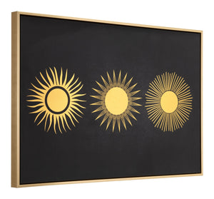 Three Suns Canvas Wall Art Gold & Black - Versatile Home