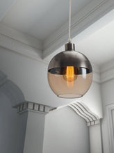 Load image into Gallery viewer, Trente Ceiling Lamp Satin &amp; Amber - Versatile Home