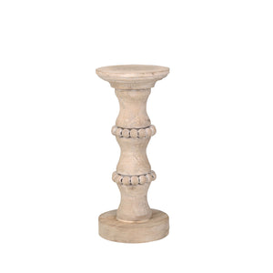 WOODEN 11" ANTIQUE STYLE CANDLE HOLDER - Versatile Home